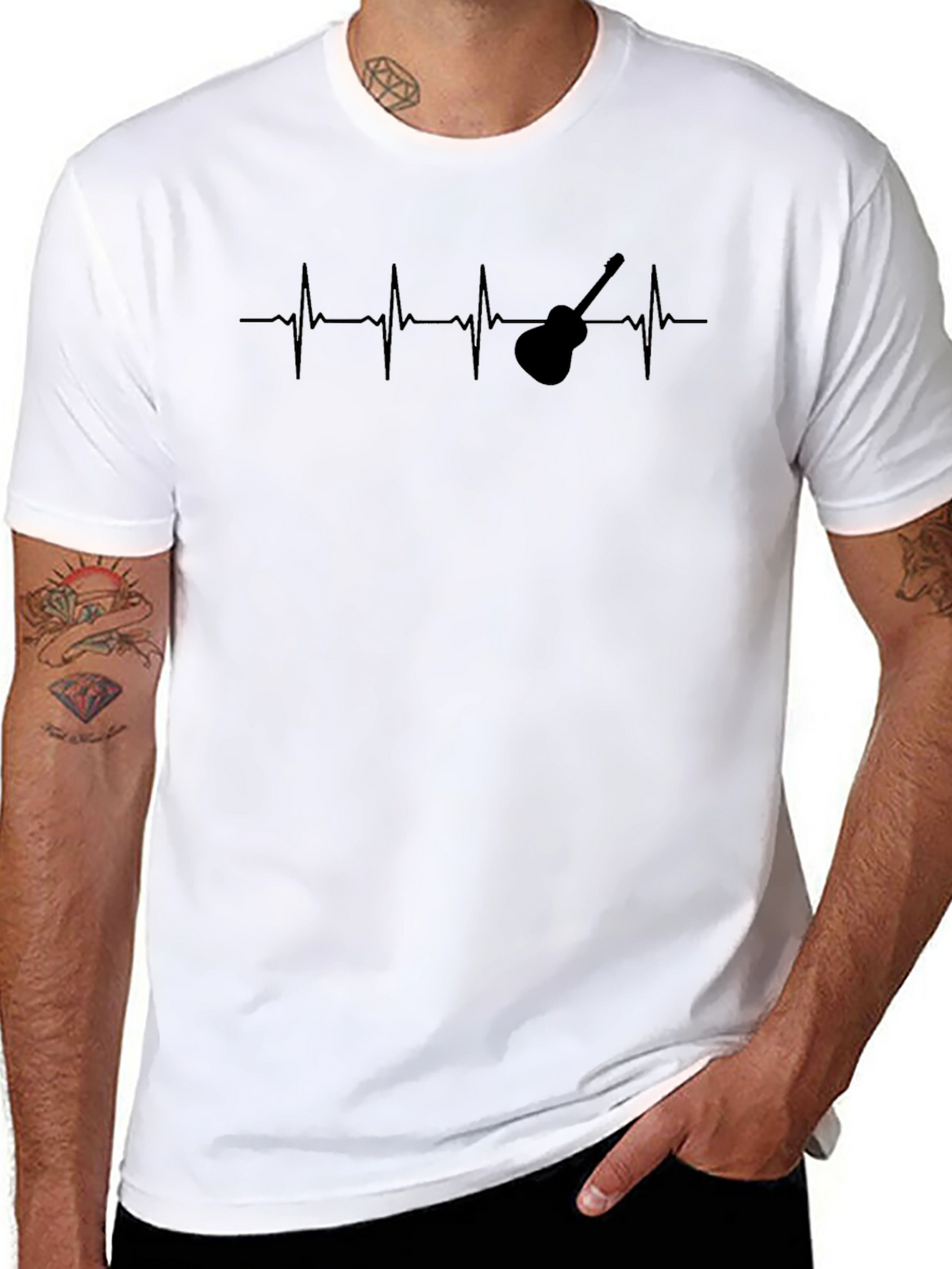 Guitar Heartbeat T-Shirt - Musicians Style