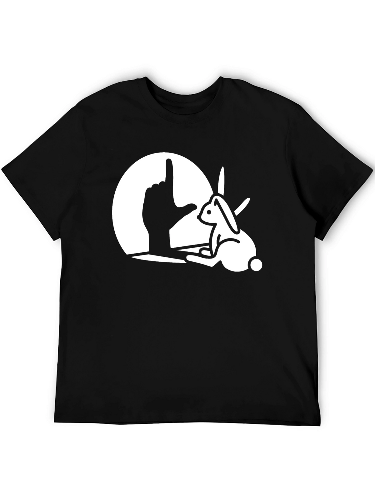 Rabbit Hand Shadow Graphic Tee - Unique Design