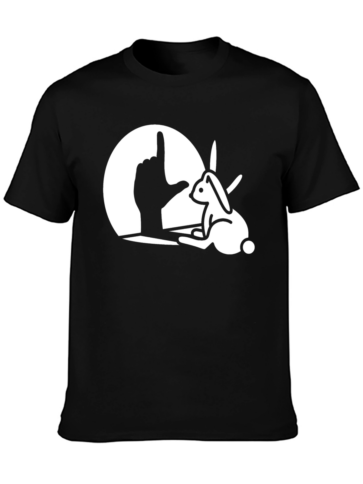 Rabbit Hand Shadow Graphic Tee - Unique Design