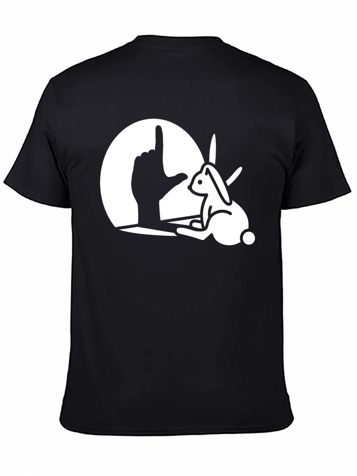 Rabbit Hand Shadow Graphic Tee - Unique Design