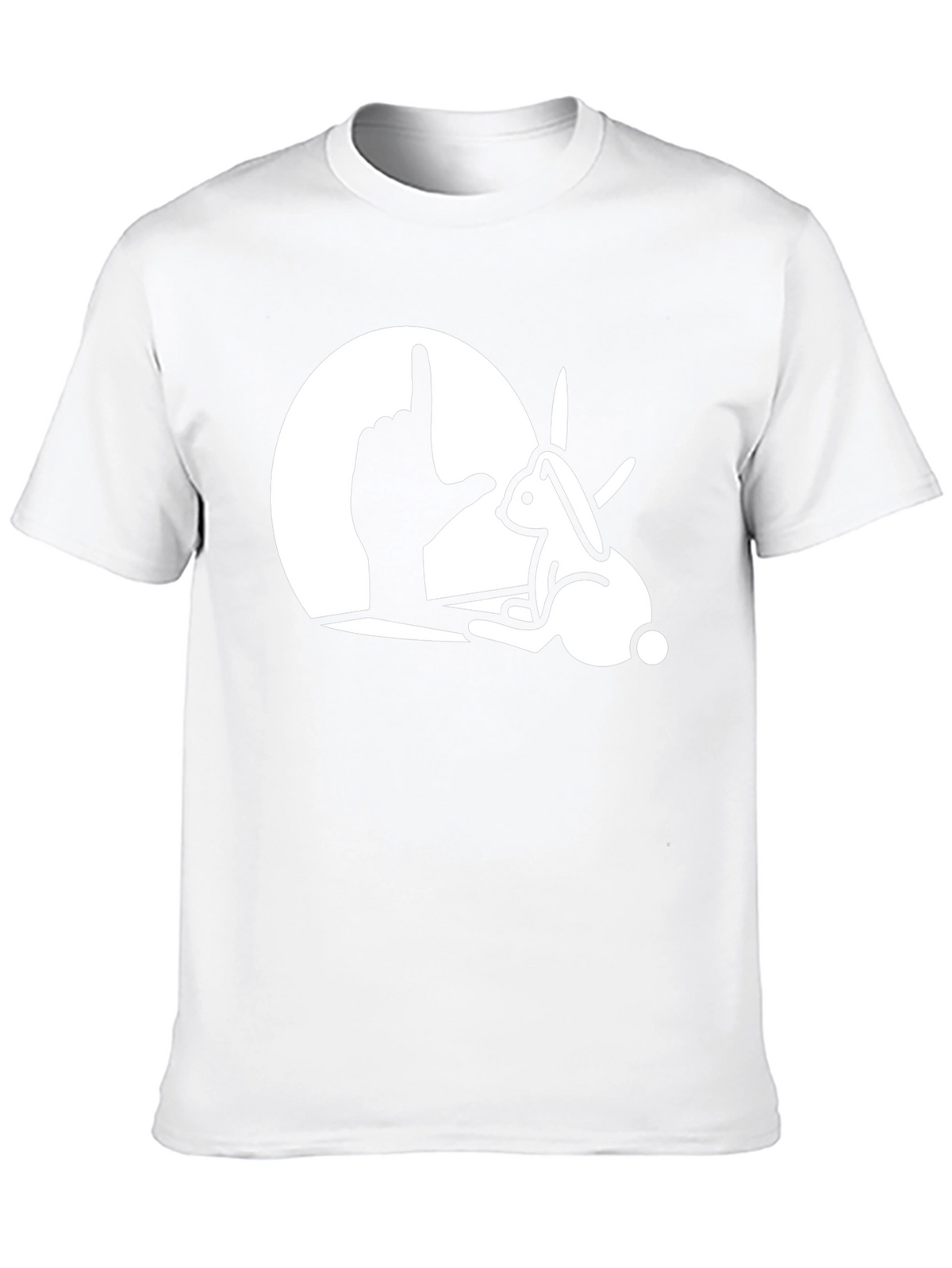 Rabbit Hand Shadow Graphic Tee - Unique Design