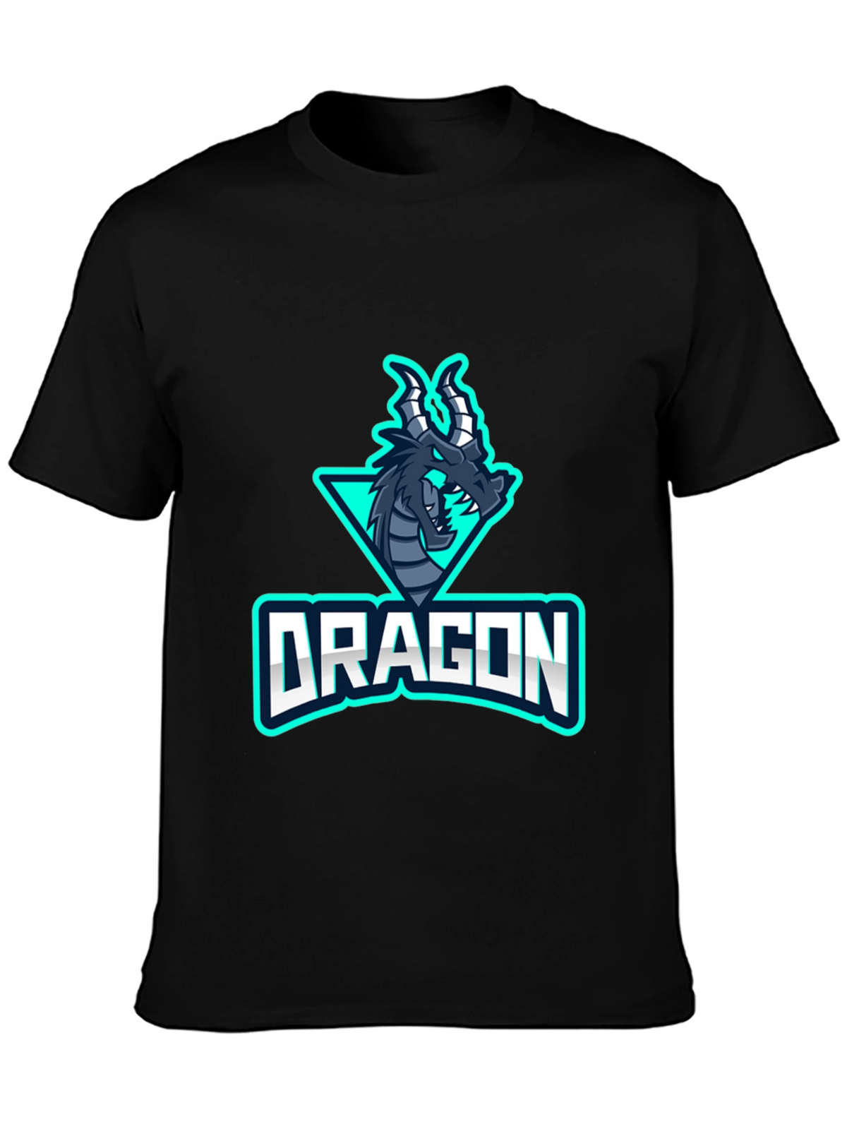 Dragon Graphic T-Shirt - Black Mens Crew Neck Tee