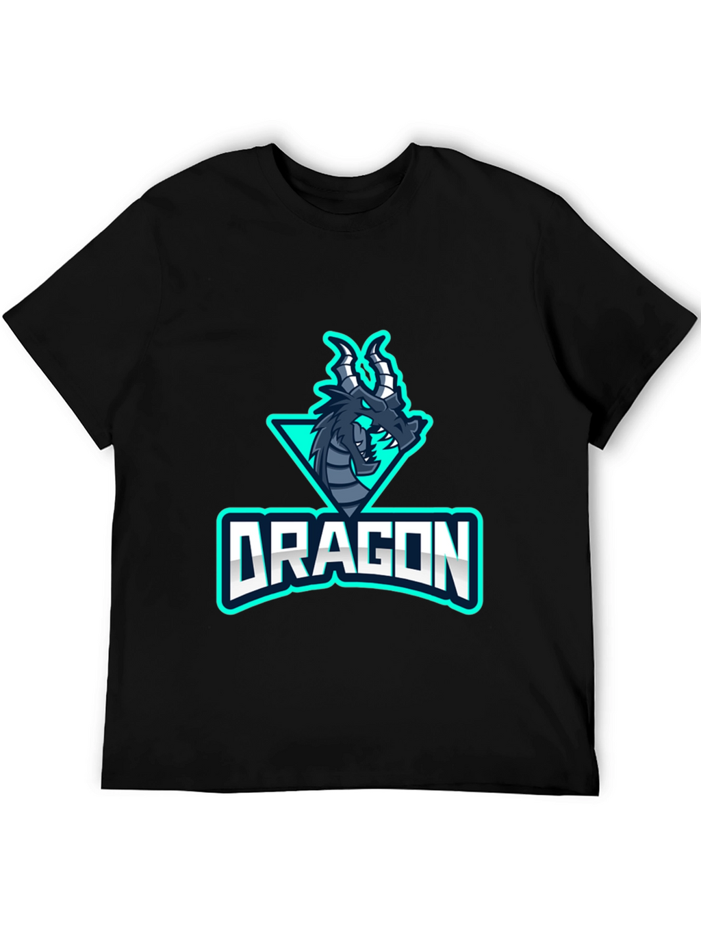 Dragon Graphic T-Shirt - Black Mens Crew Neck Tee