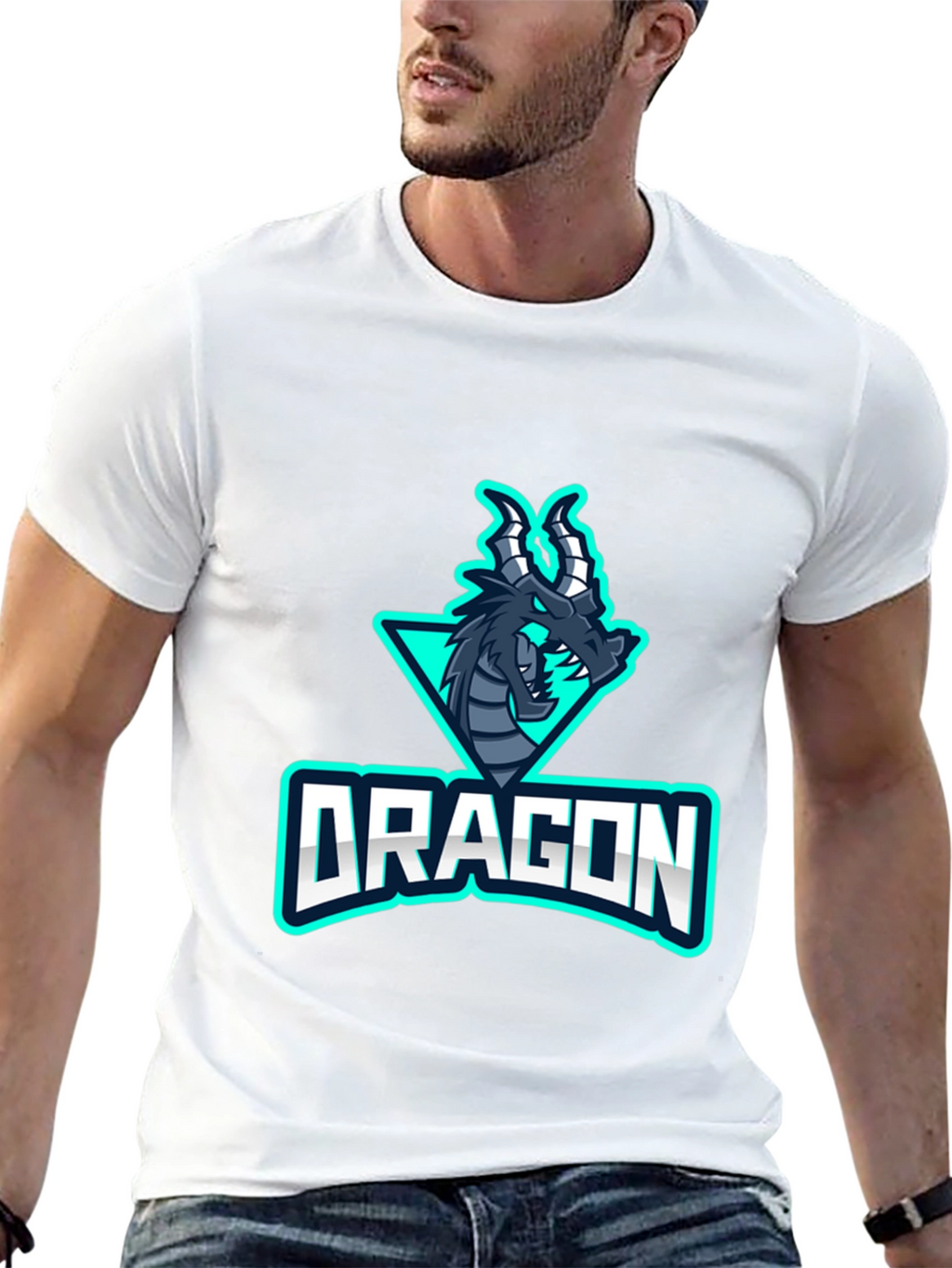 Dragon Graphic T-Shirt - Black Mens Crew Neck Tee