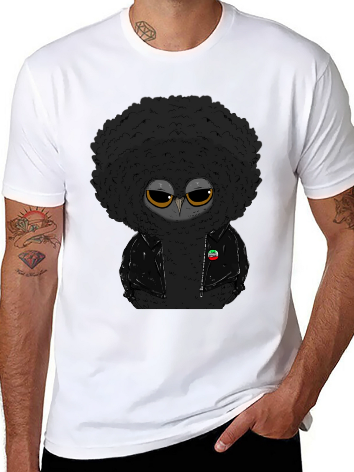 Funky Afro Owl T-Shirt - Cool & Unique Design
