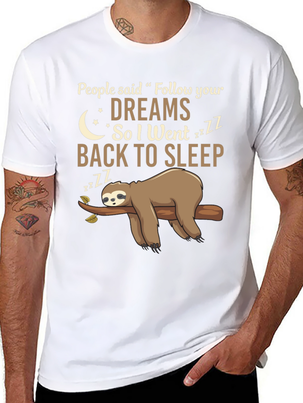 Funny Sloth Follow Your Dreams Graphic Tee