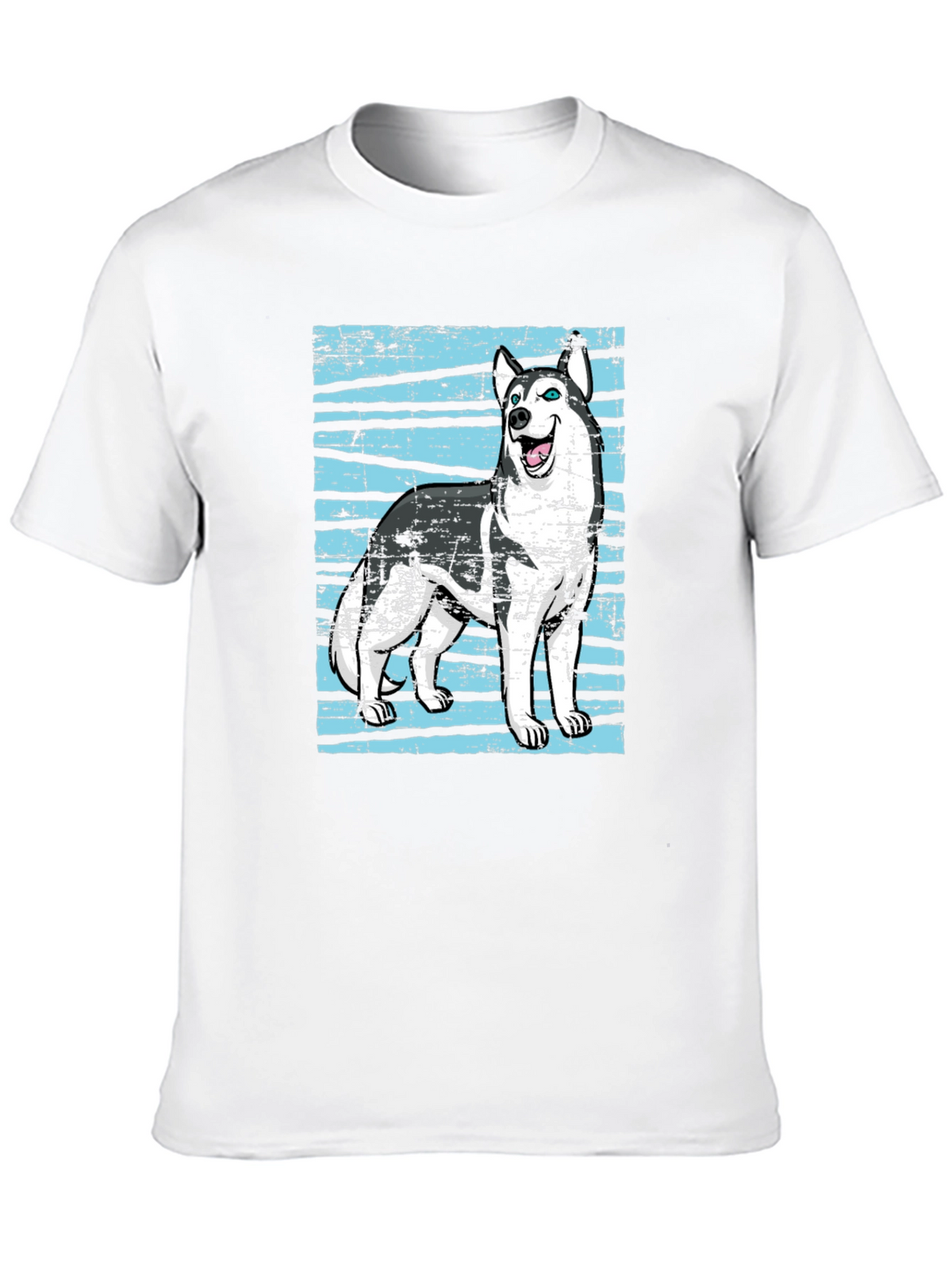 Husky Dog Graphic Print Black T-Shirt