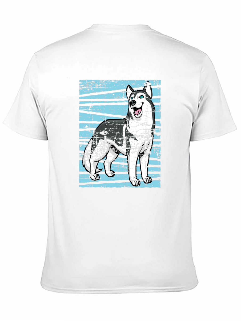 Husky Dog Graphic Print Black T-Shirt