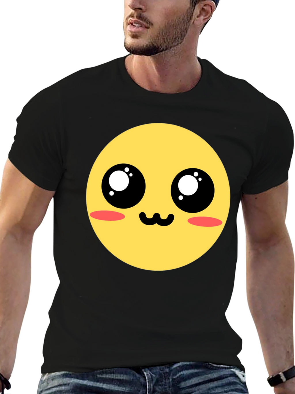 Kawaii Emoji Graphic Tee - Black