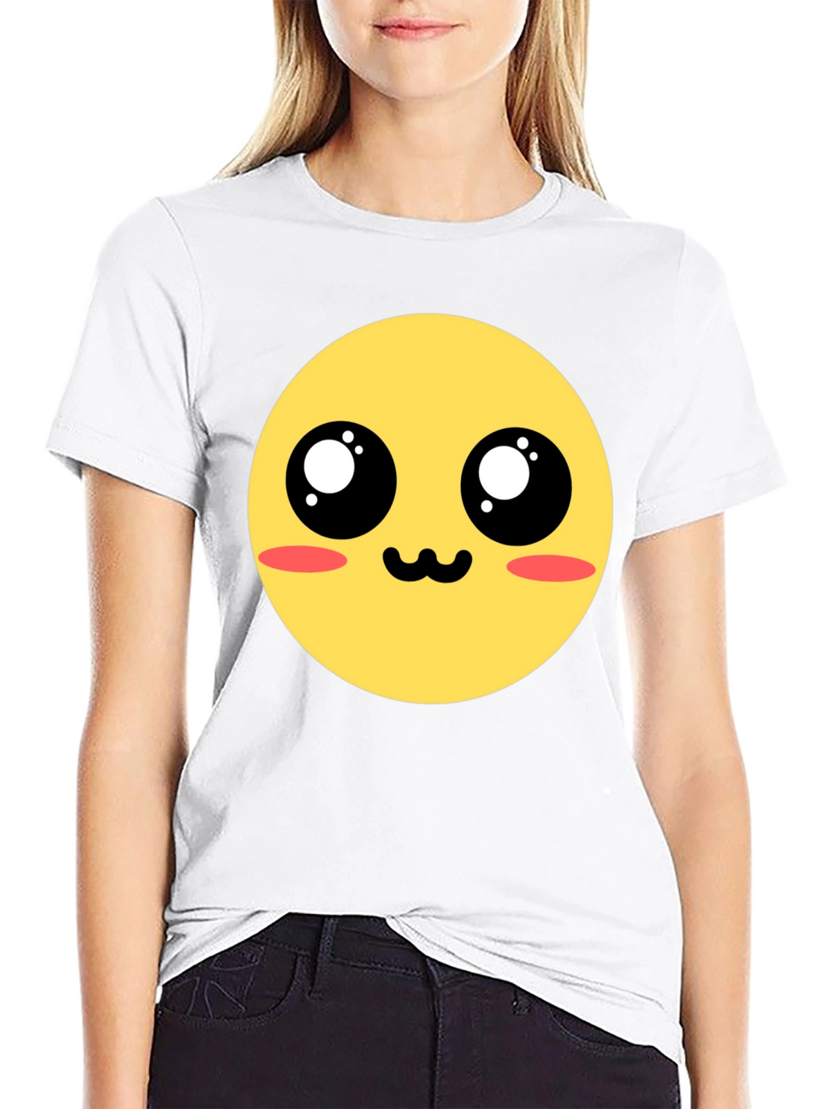 Kawaii Emoji Graphic Tee - Black