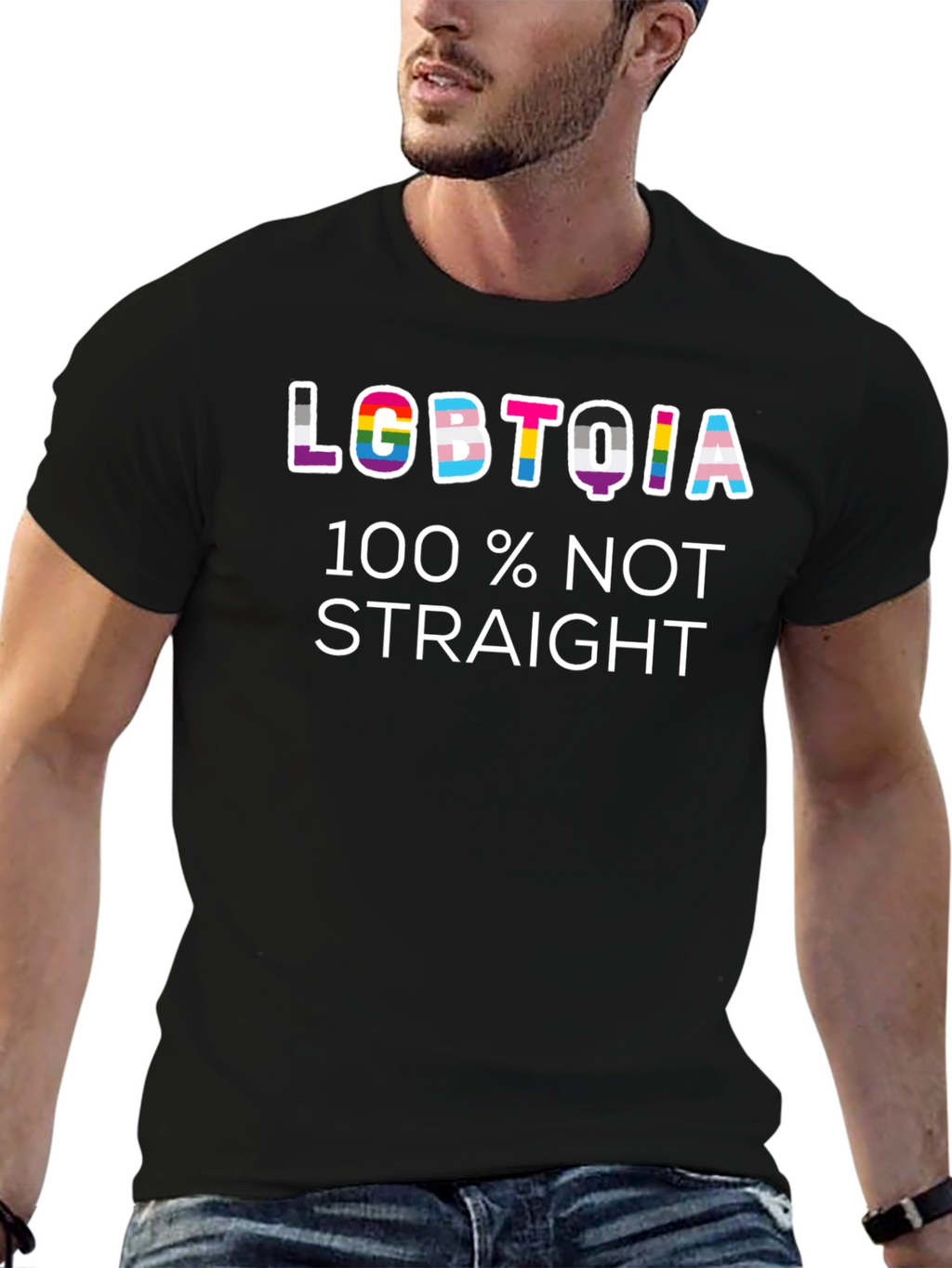 LGBTQIA 100% Not Straight T-Shirt