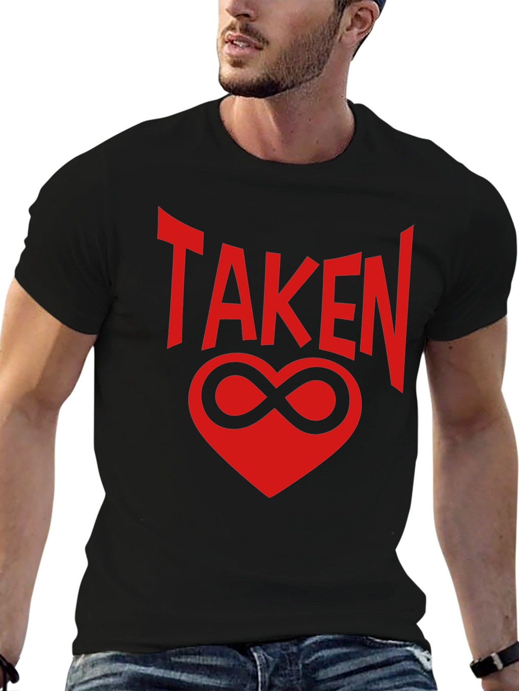 Taken Infinity Heart Graphic Tee - Black