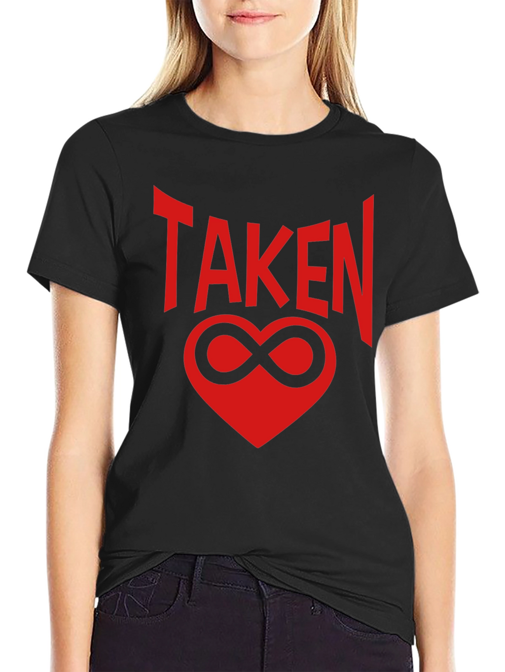 Taken Infinity Heart Graphic Tee - Black