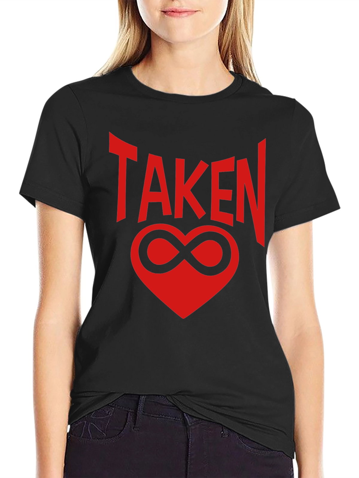 Taken Infinity Heart Graphic Tee - Black