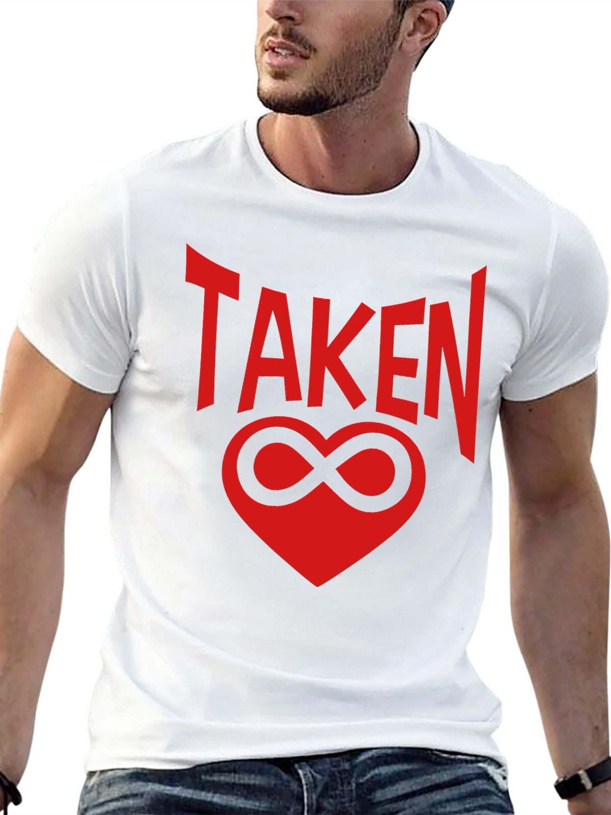 Taken Infinity Heart Graphic Tee - Black