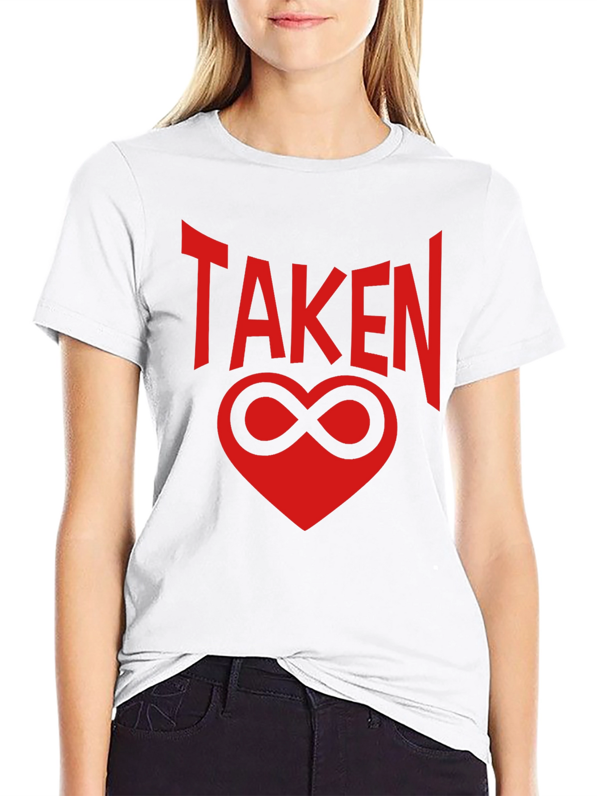 Taken Infinity Heart Graphic Tee - Black