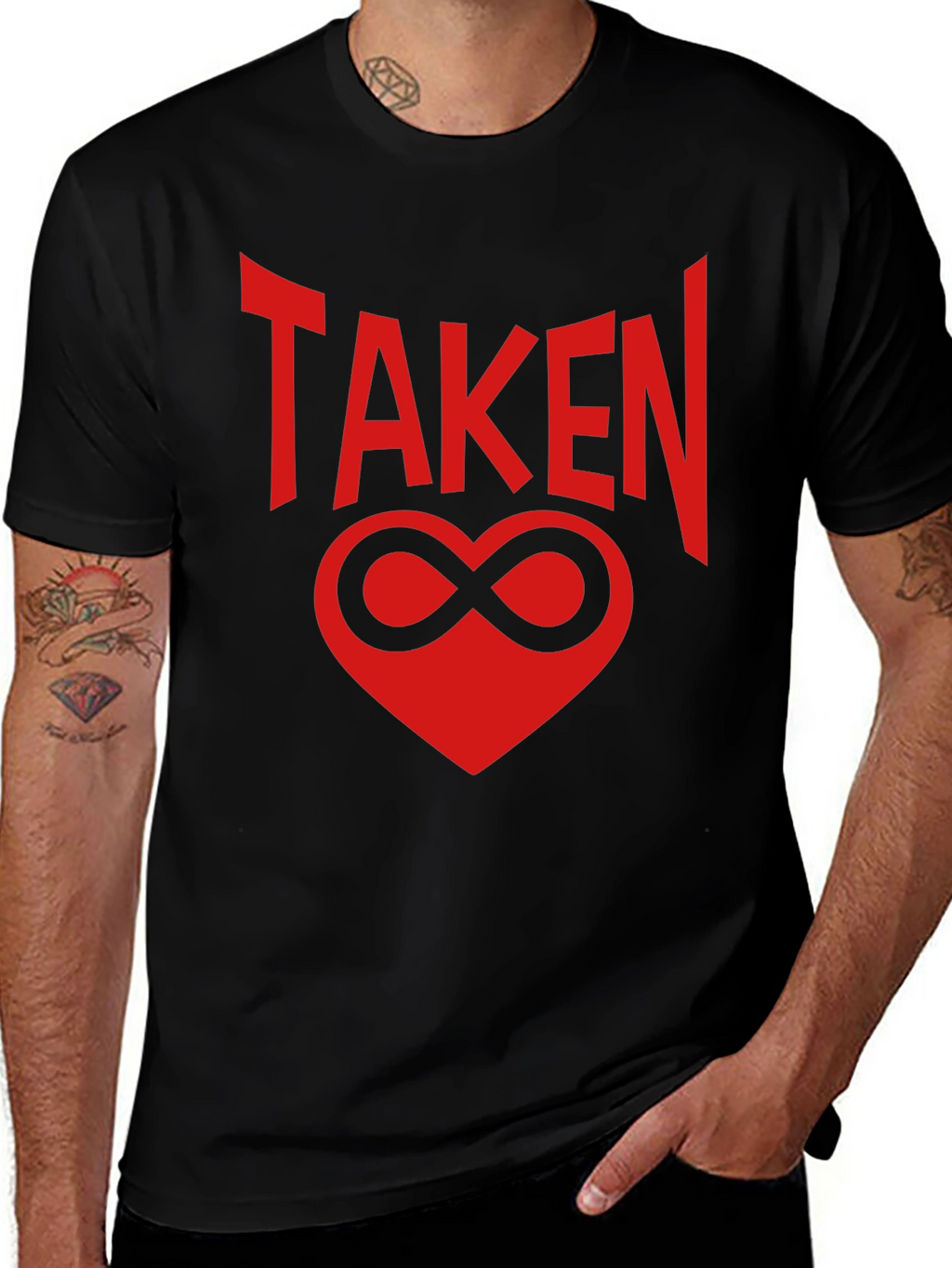 Taken Infinity Heart Graphic Tee - Black