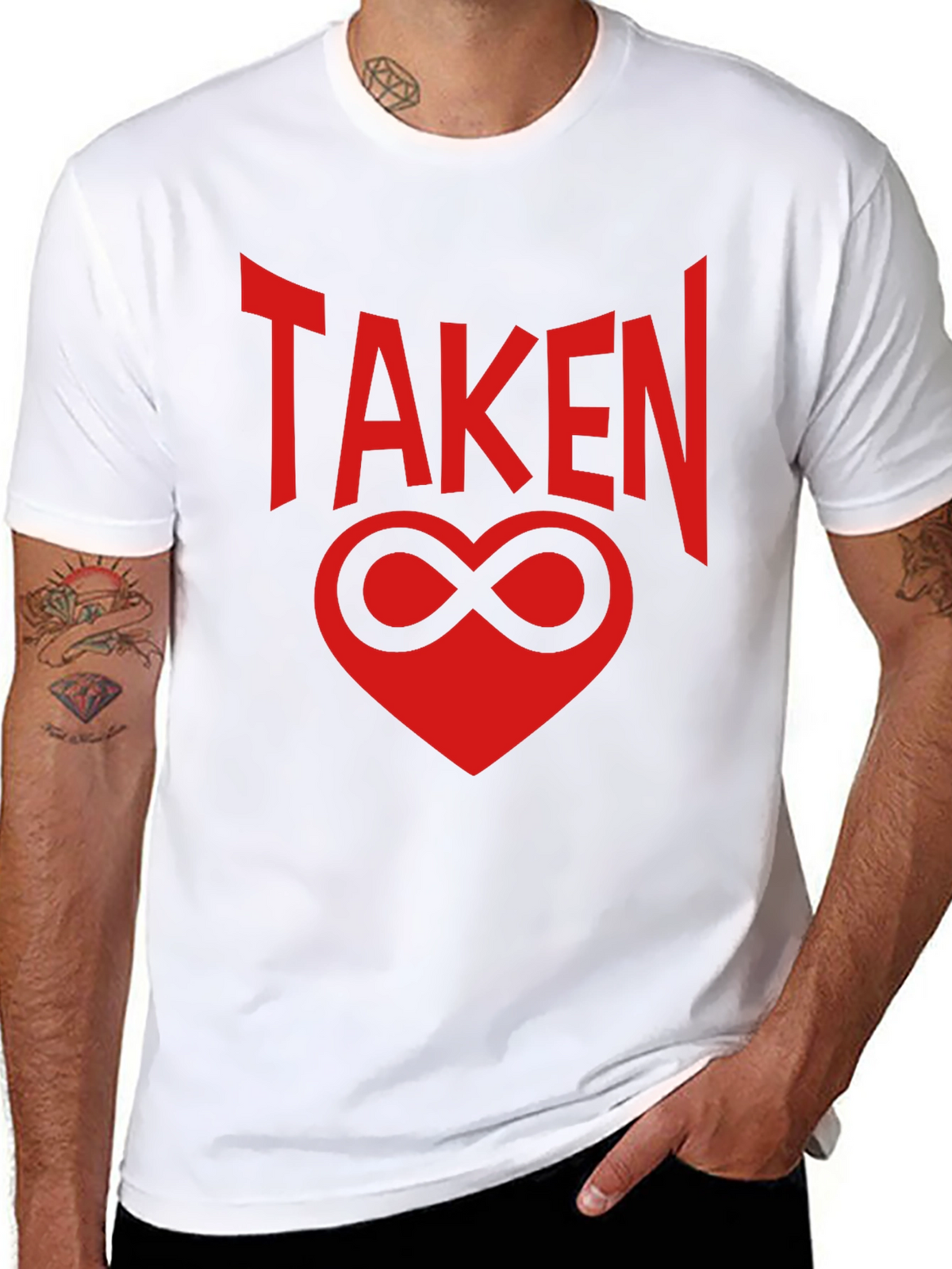 Taken Infinity Heart Graphic Tee - Black