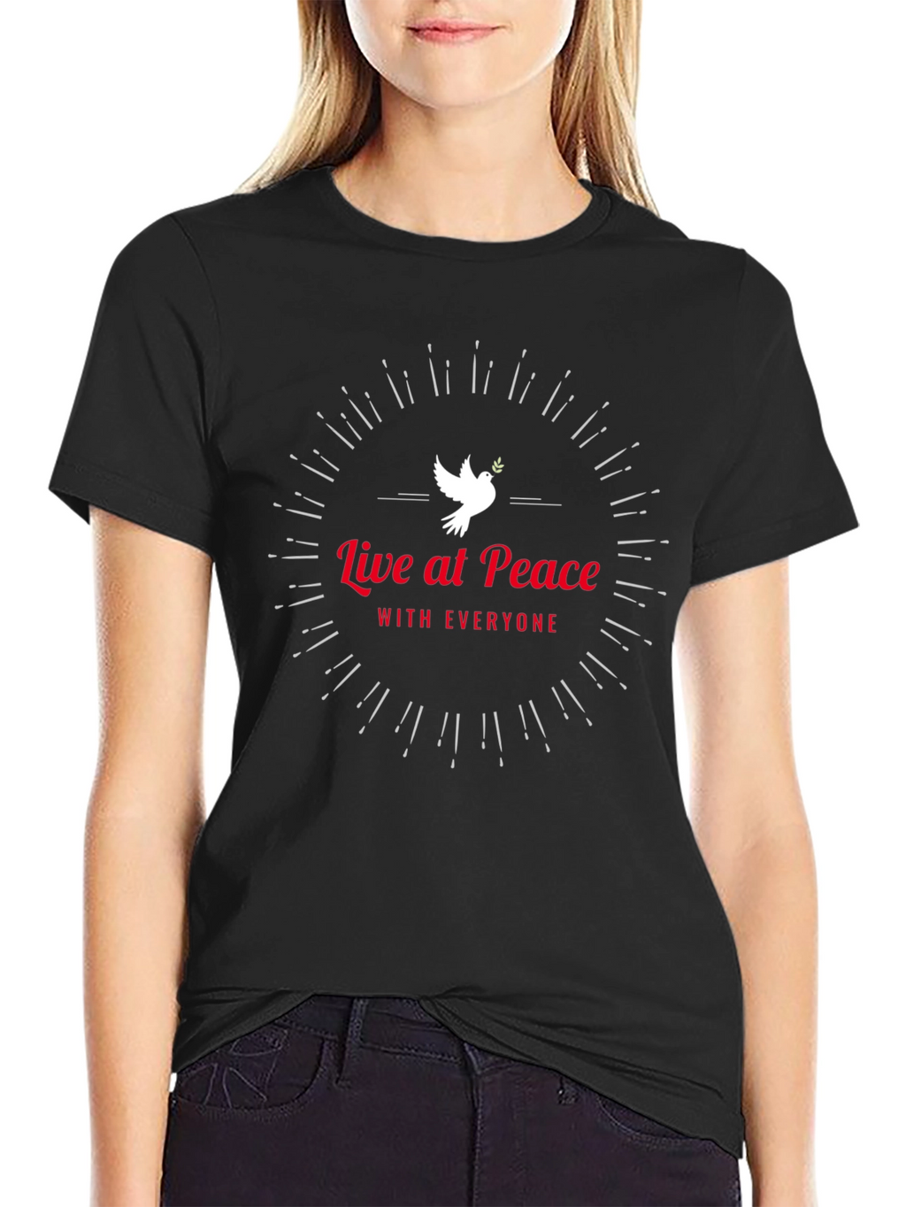 Live at Peace Black Graphic Tee