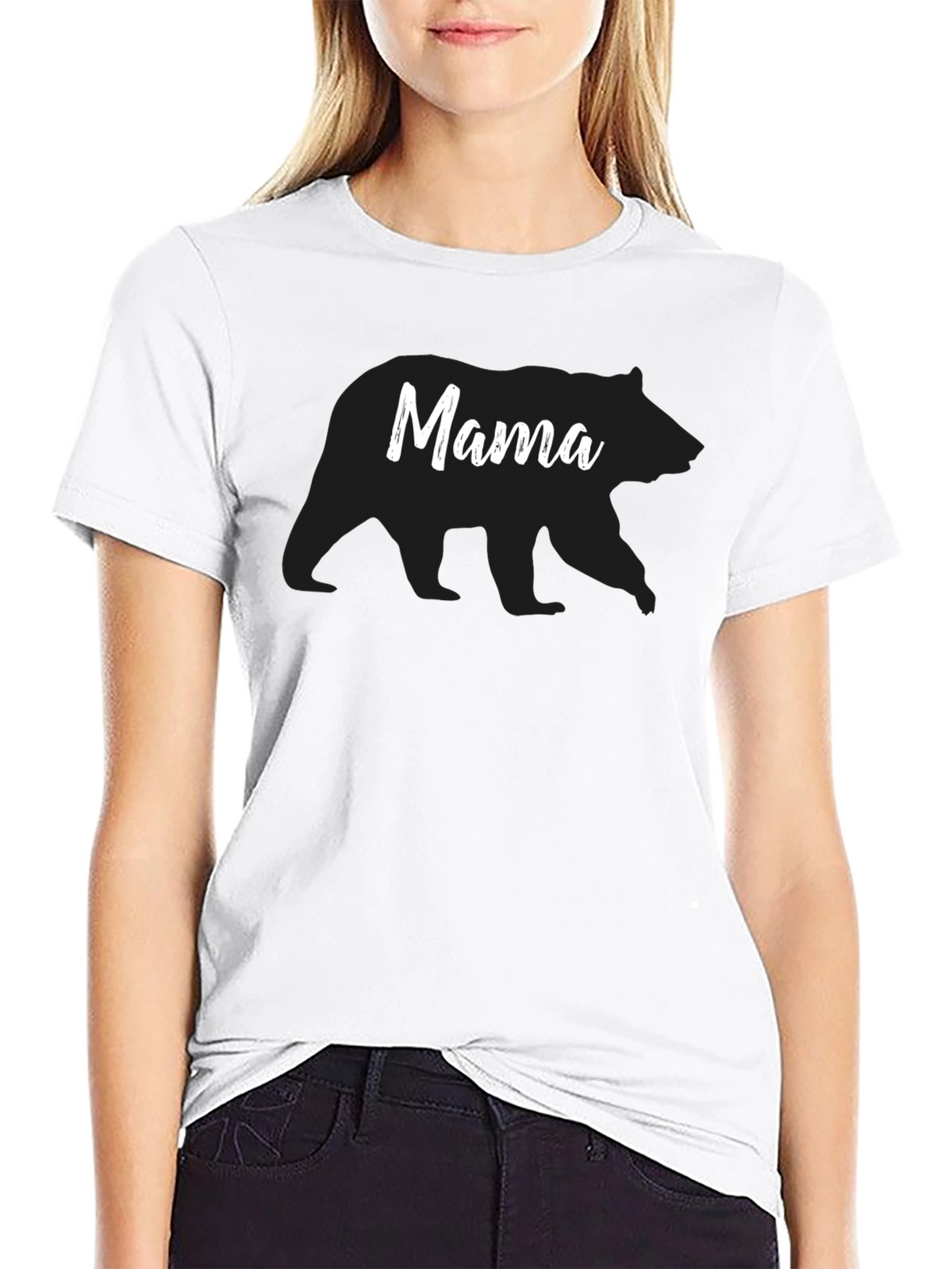 Mama Bear Graphic Tee - Black Cotton T-Shirt