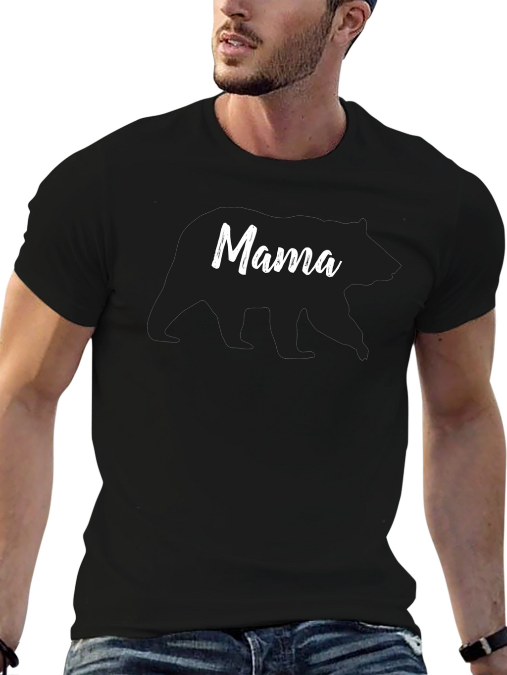 Mama Bear Graphic Tee - Black Cotton T-Shirt