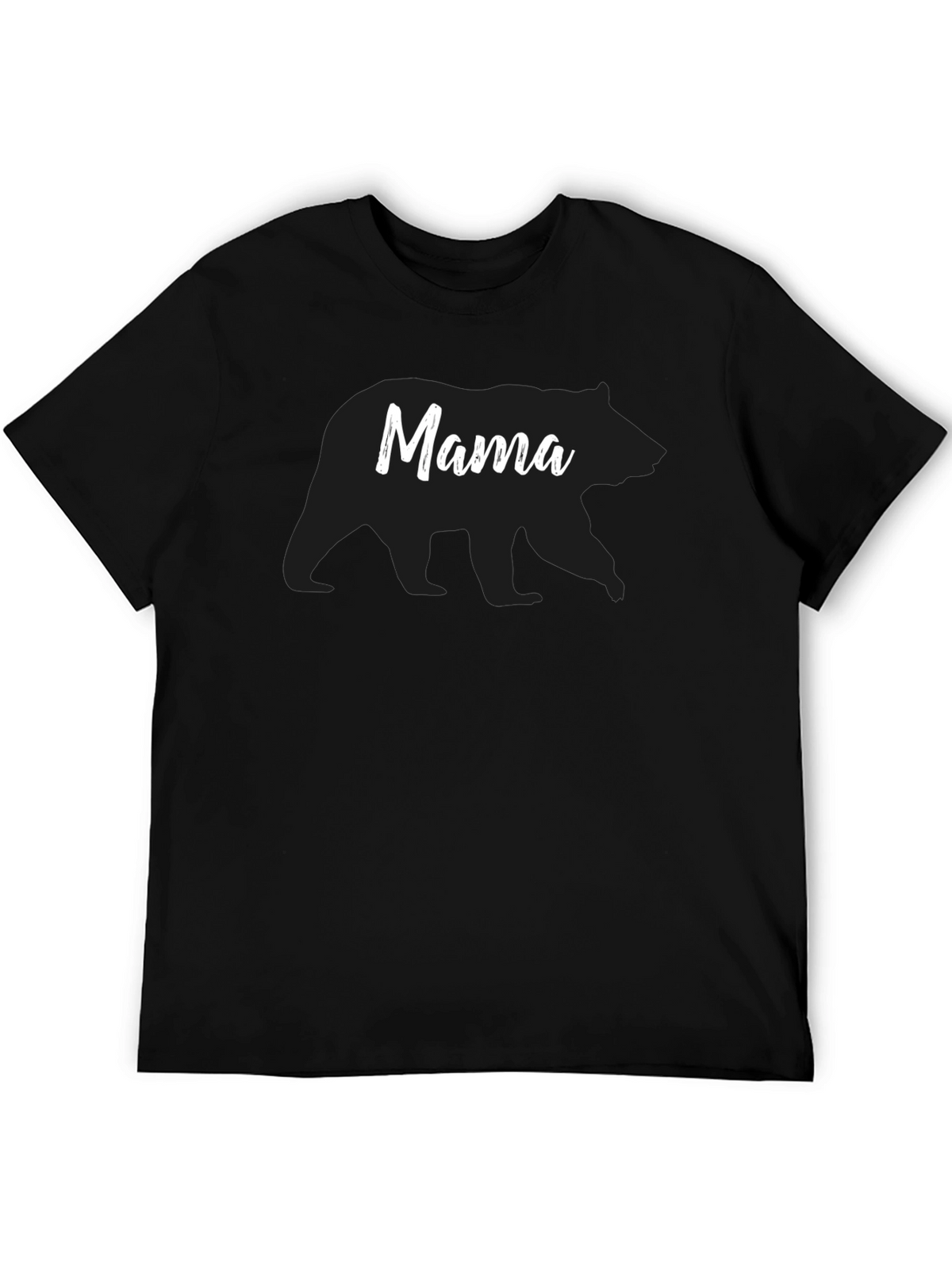 Mama Bear Graphic Tee - Black Cotton T-Shirt
