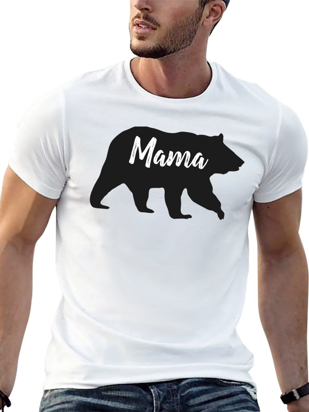 Mama Bear Graphic Tee - Black Cotton T-Shirt