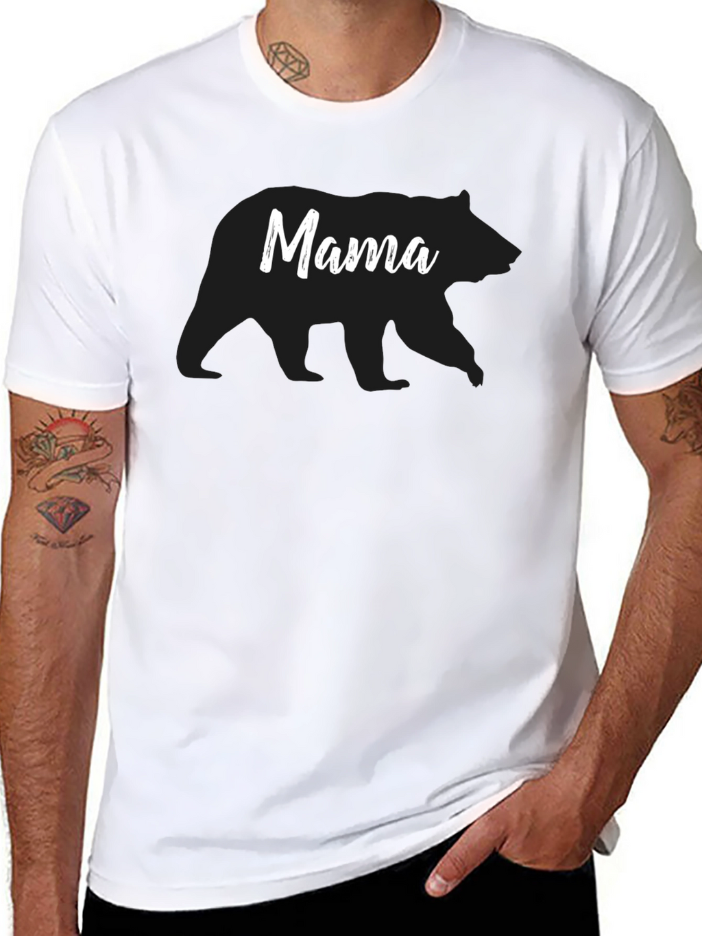Mama Bear Graphic Tee - Black Cotton T-Shirt