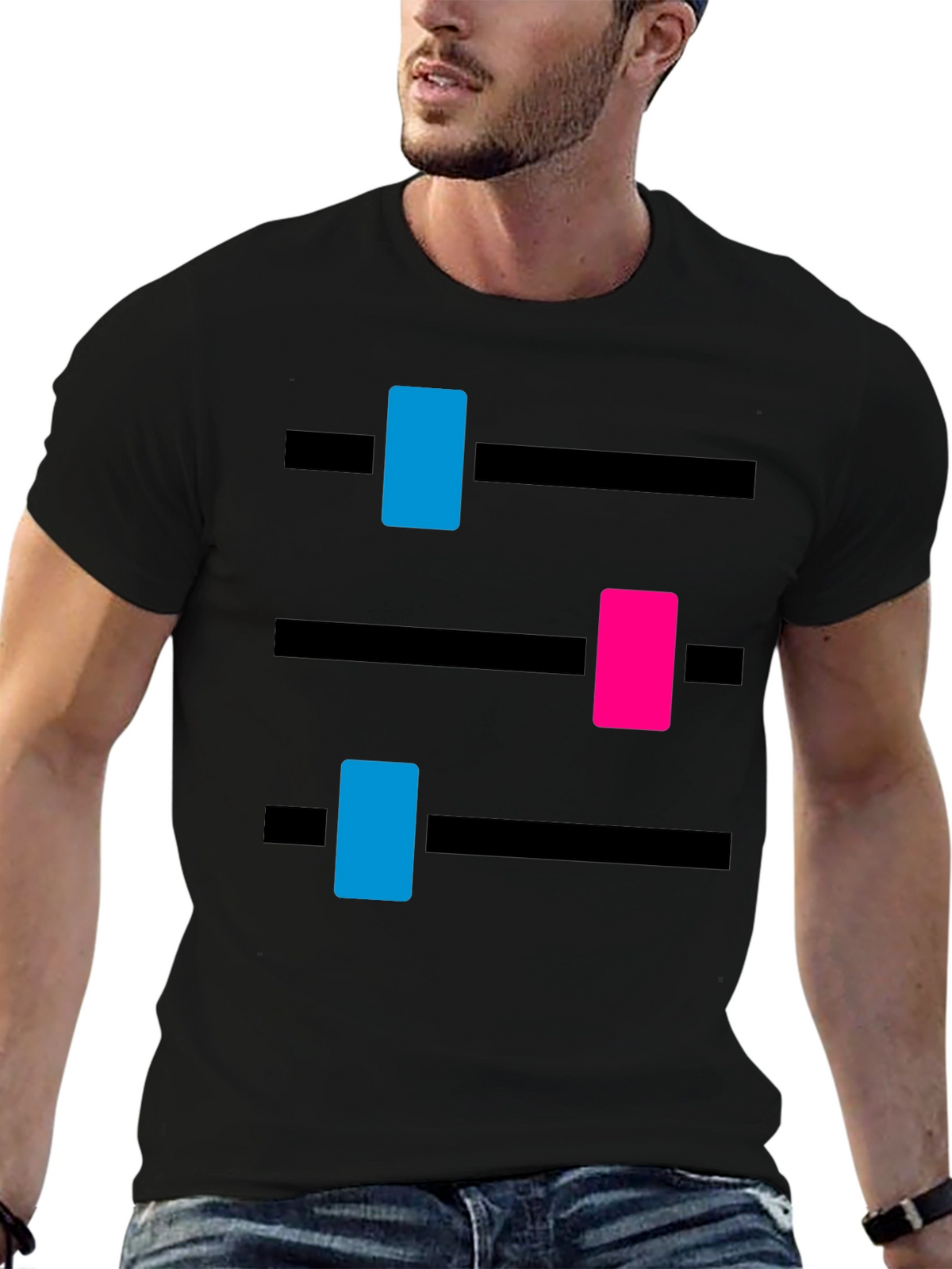 DJ Mixer Graphic Tee - Black Cotton Blend