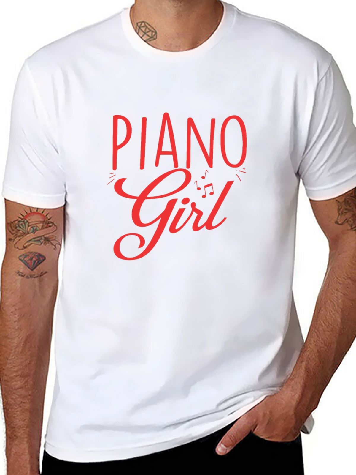 Piano Girl Black T-Shirt