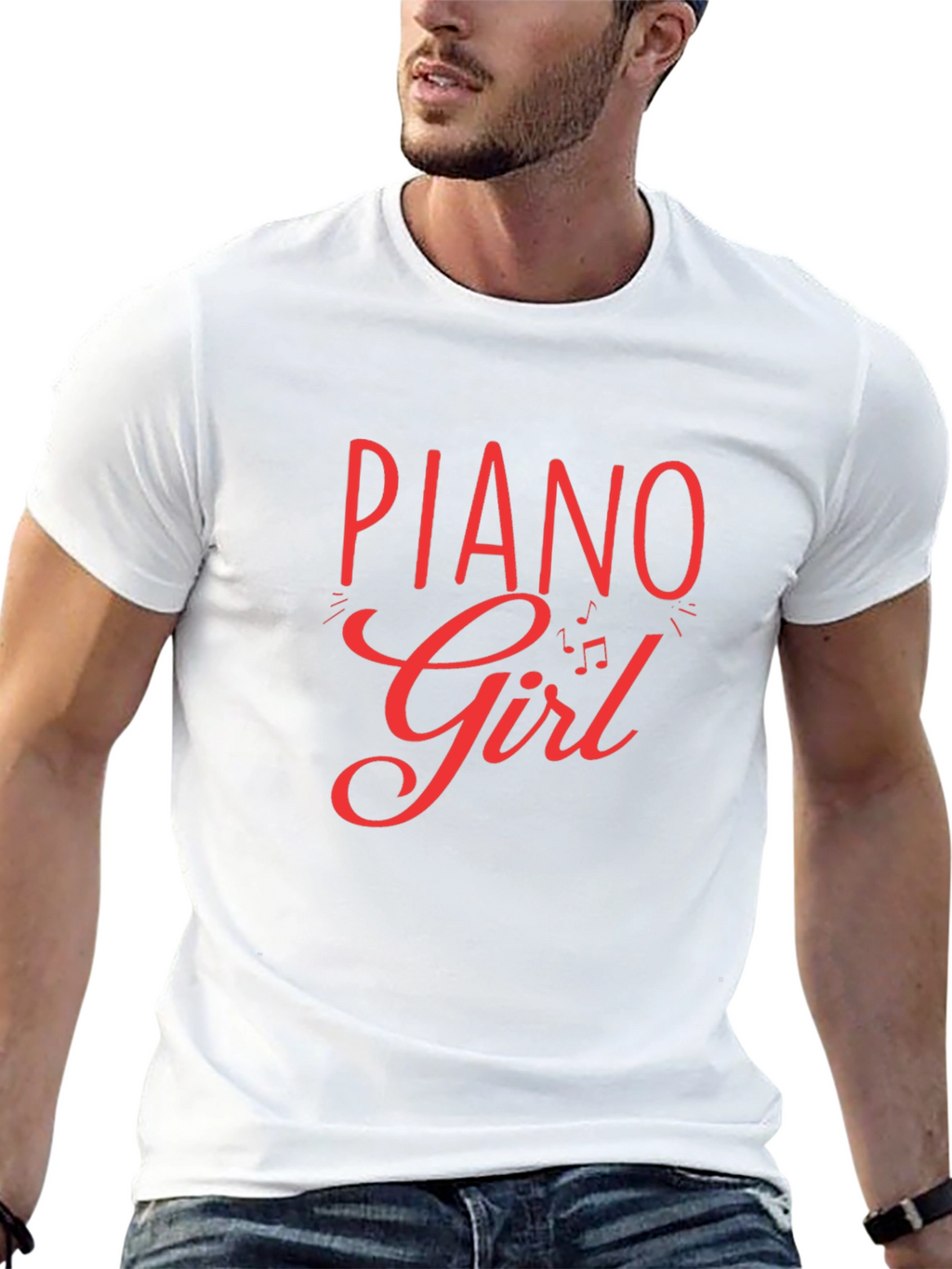 Piano Girl Black T-Shirt
