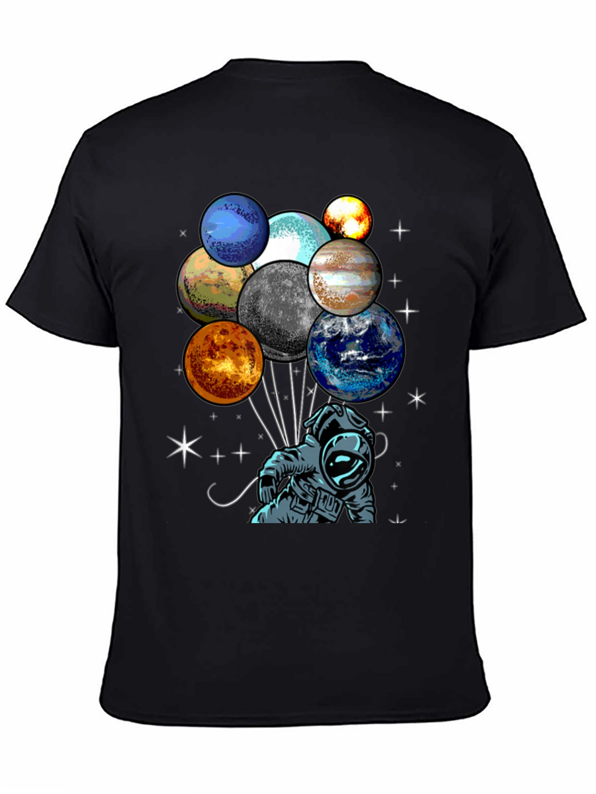 Astronaut Planet Balloons Graphic Tee