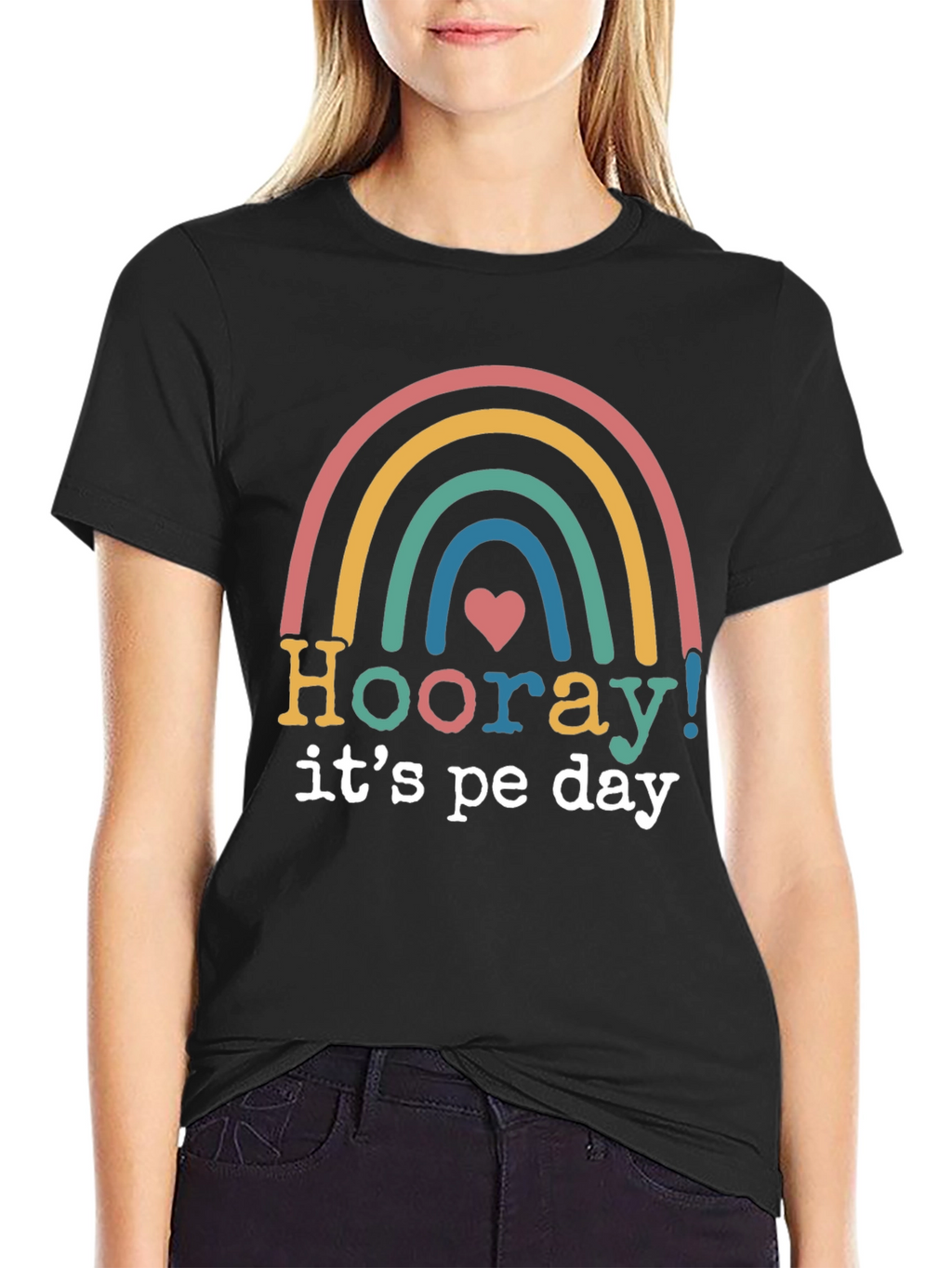 Hooray Its PE Day Rainbow Graphic Tee