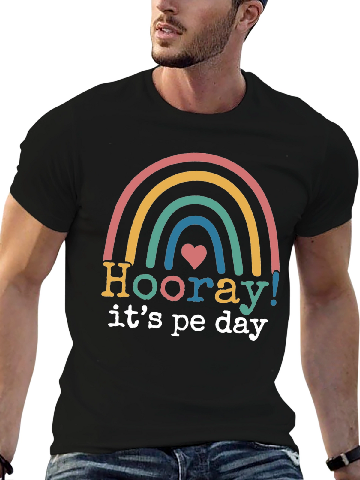 Hooray Its PE Day Rainbow Graphic Tee