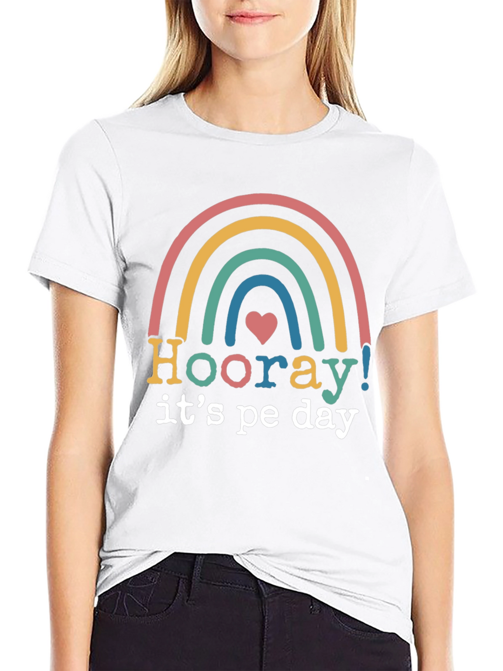 Hooray Its PE Day Rainbow Graphic Tee