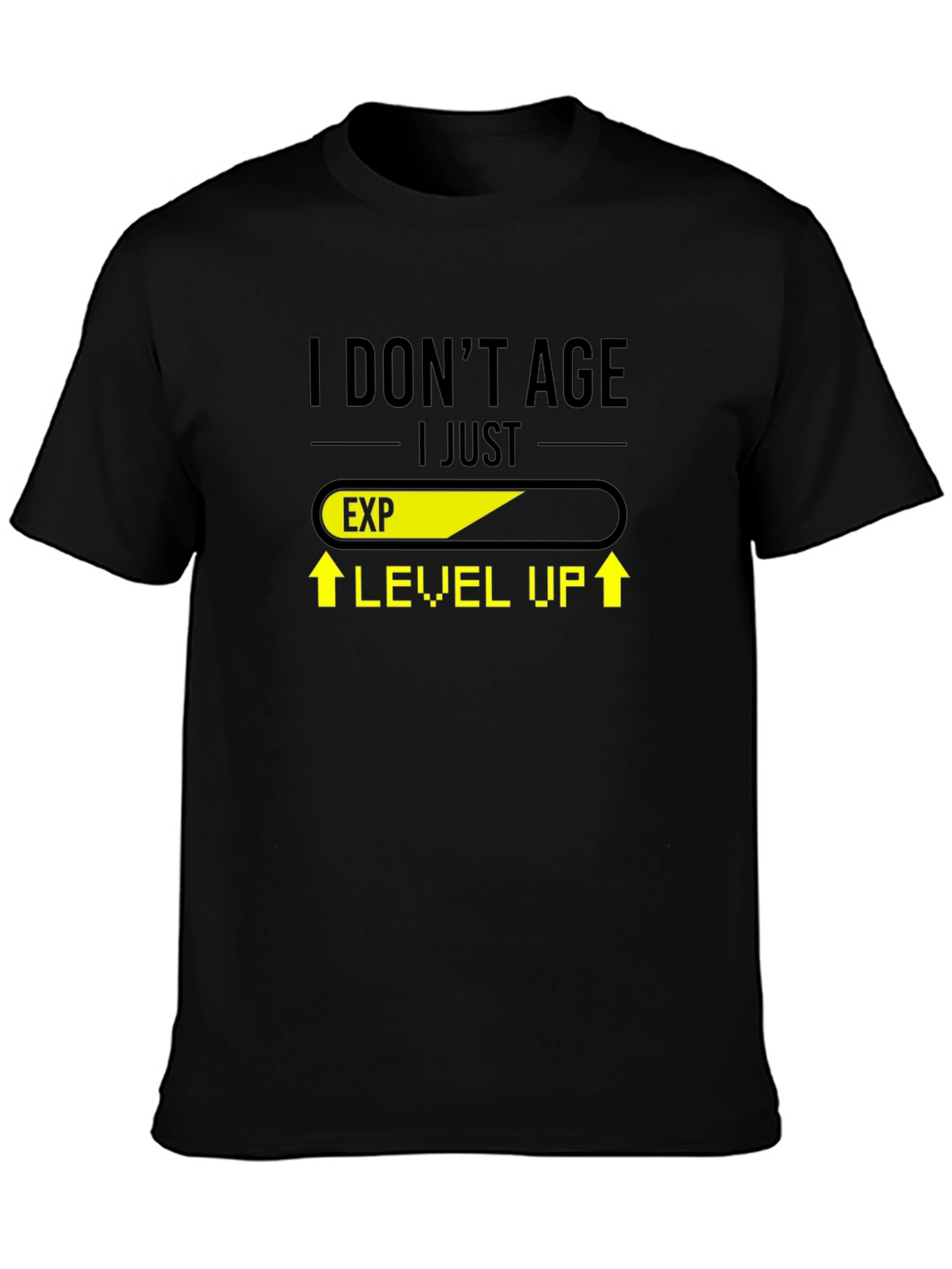 Level Up Black T-Shirt - Gamer Humor
