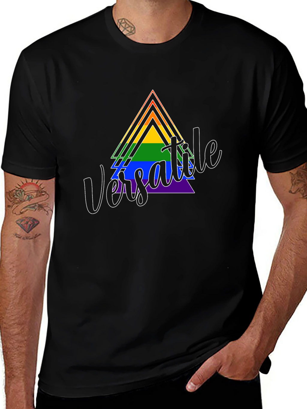 Versatile Pride Triangle Graphic T-Shirt