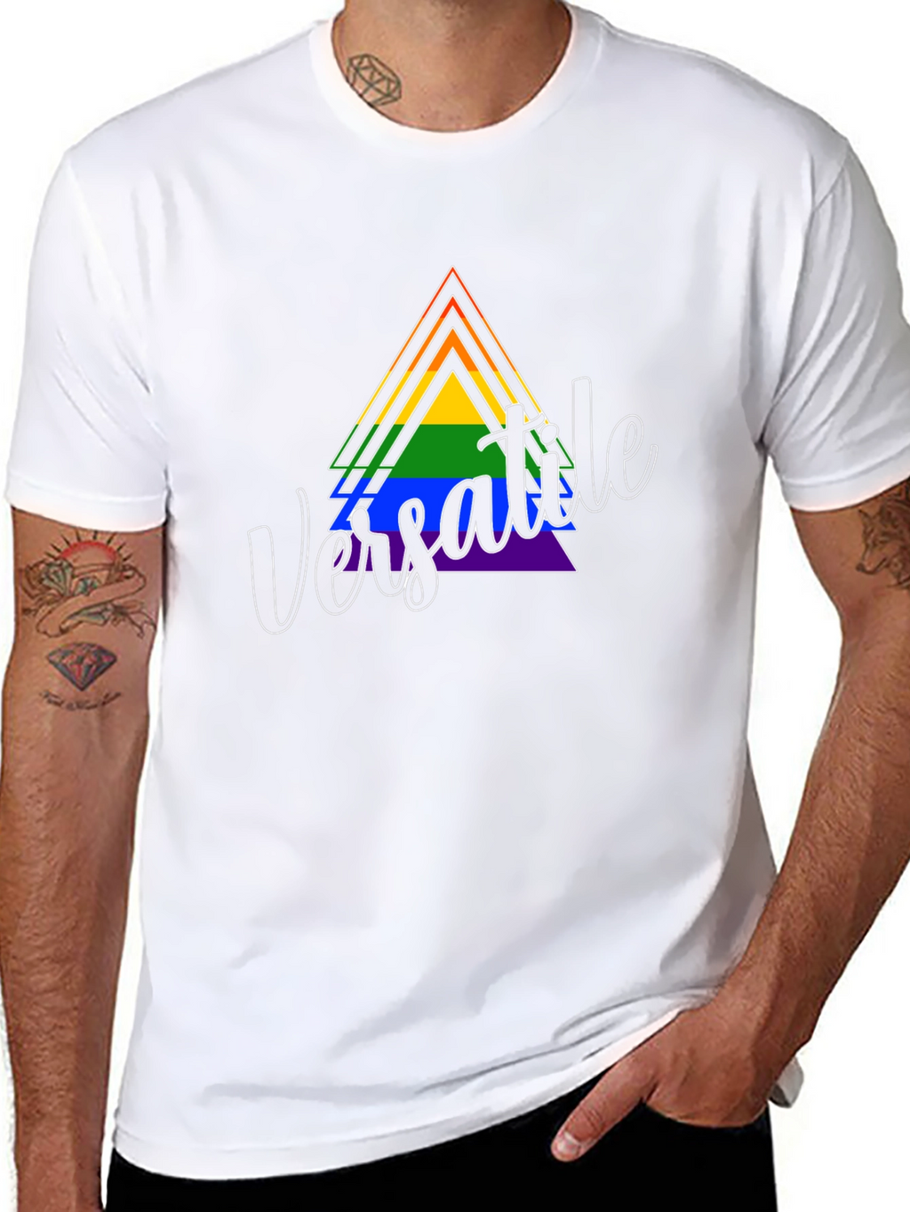 Versatile Pride Triangle Graphic T-Shirt