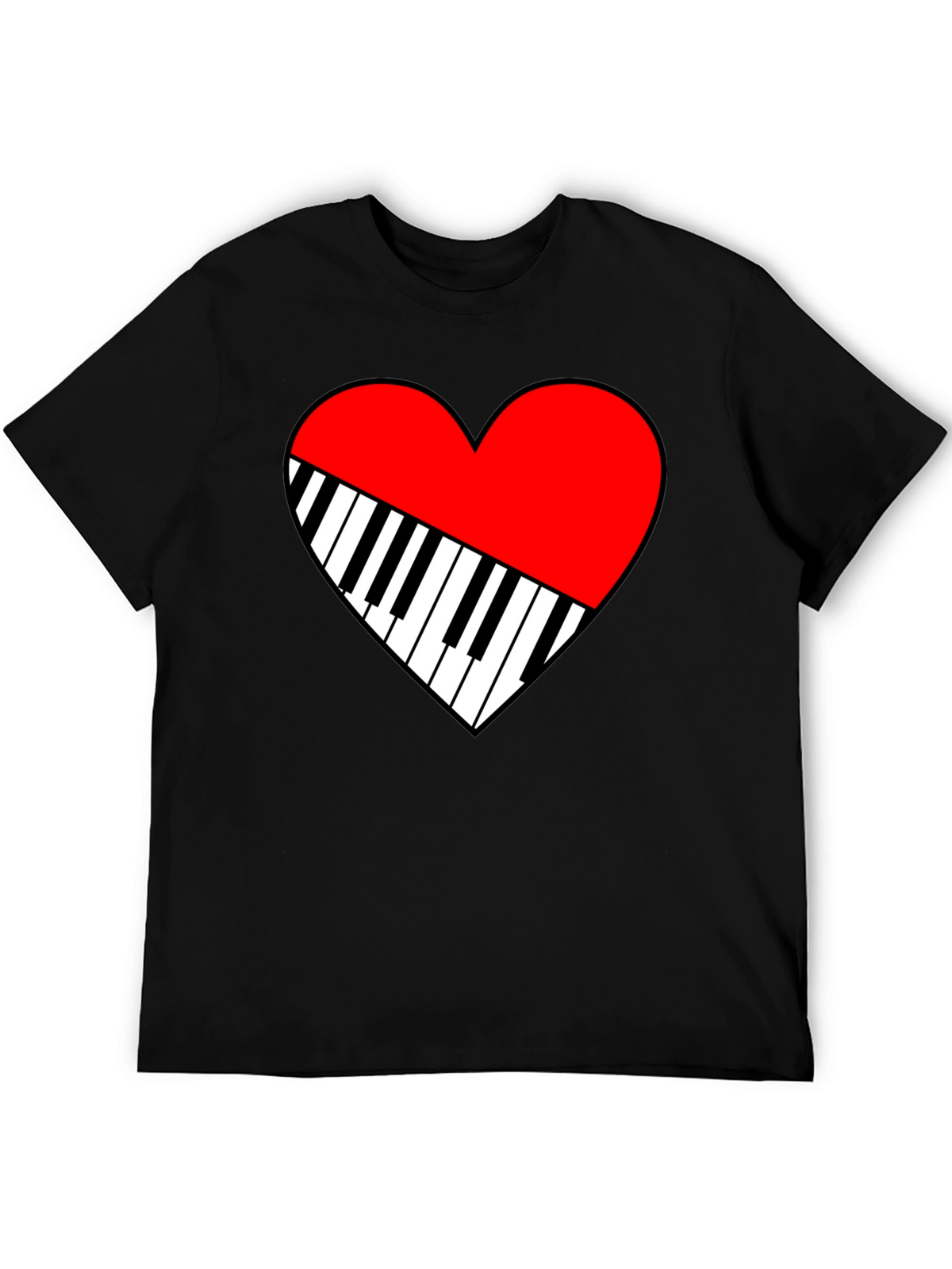 Piano Heart Graphic Tee - Music Lover T-Shirt