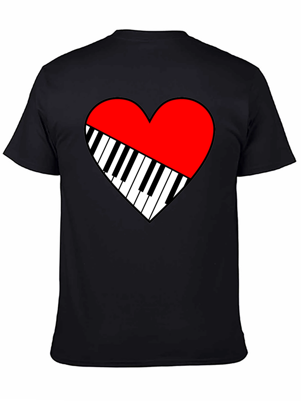 Piano Heart Graphic Tee - Music Lover T-Shirt