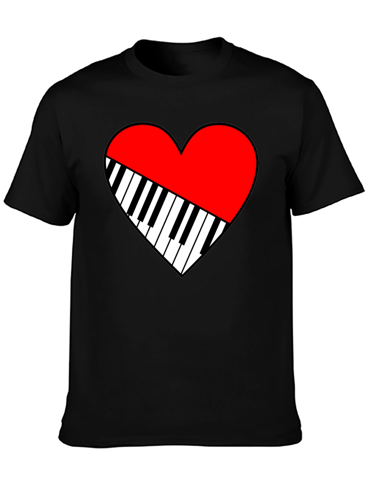Piano Heart Graphic Tee - Music Lover T-Shirt