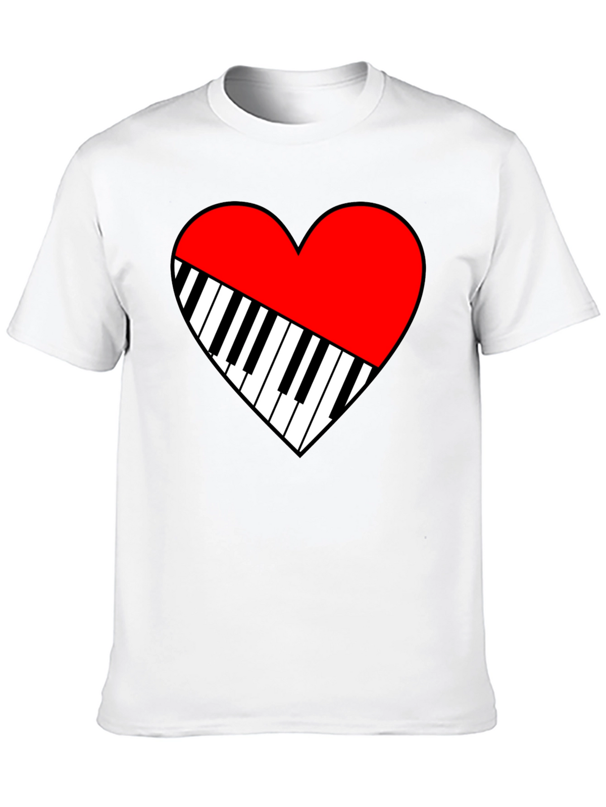 Piano Heart Graphic Tee - Music Lover T-Shirt
