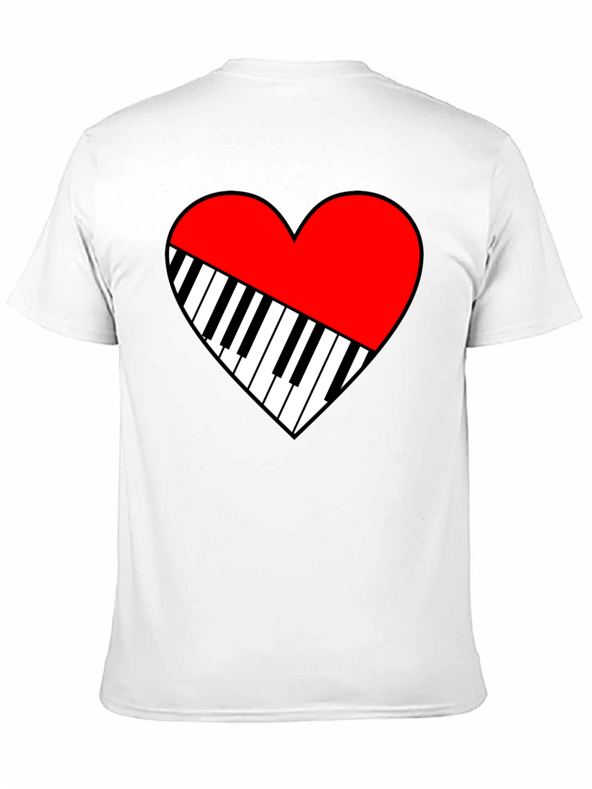 Piano Heart Graphic Tee - Music Lover T-Shirt
