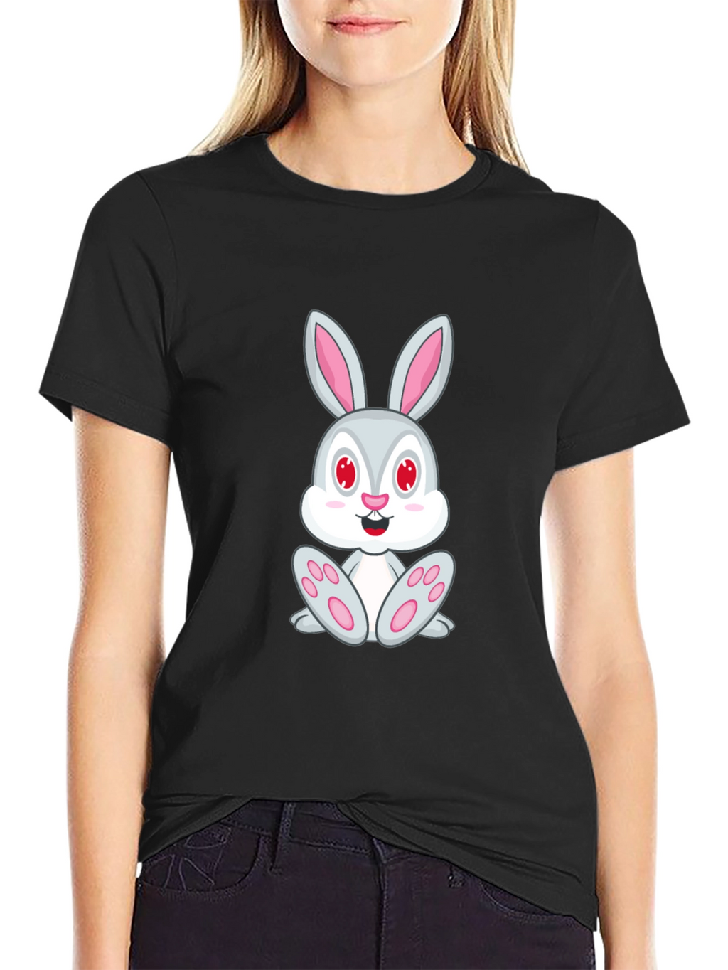 Bunny Graphic Black T-Shirt