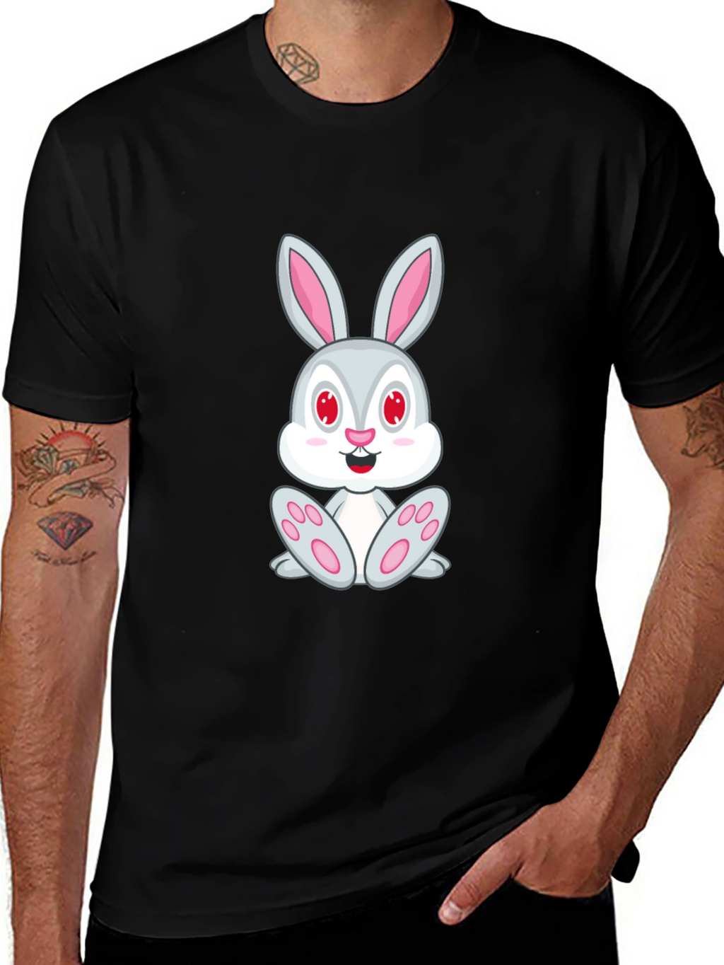 Bunny Graphic Black T-Shirt