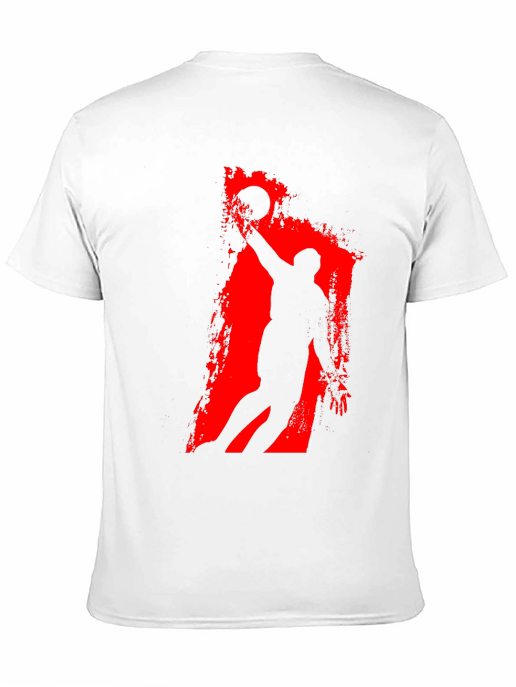 Basketball Silhouette Graphic Tee - Black Cotton T-Shirt