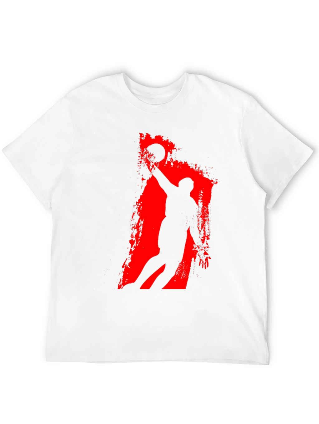 Basketball Silhouette Graphic Tee - Black Cotton T-Shirt