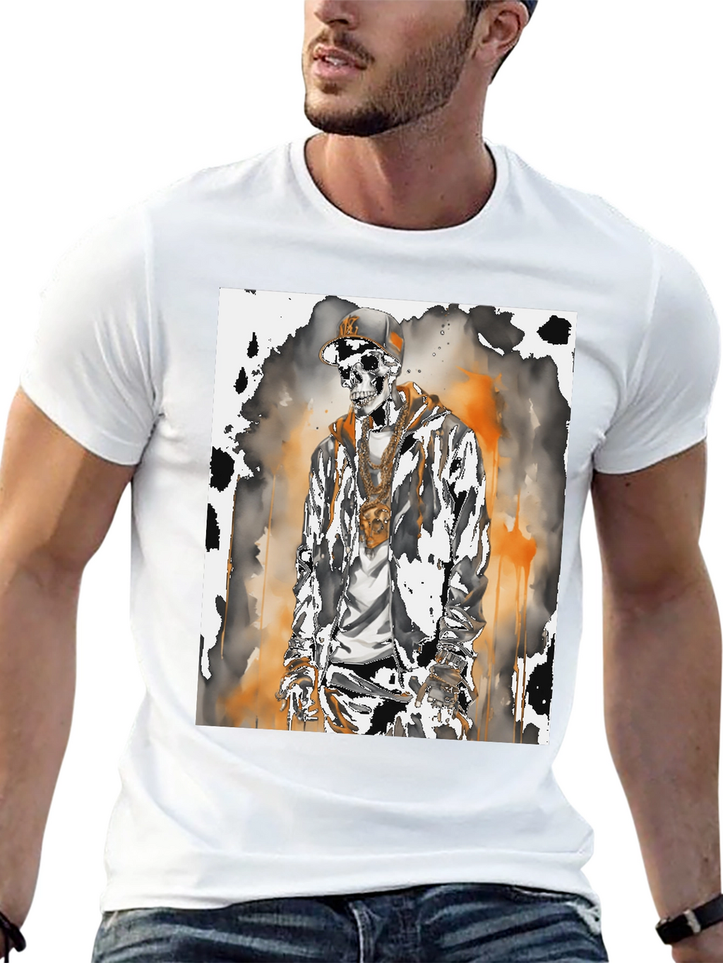 Urban Skeleton Graphic Tee - Street Style