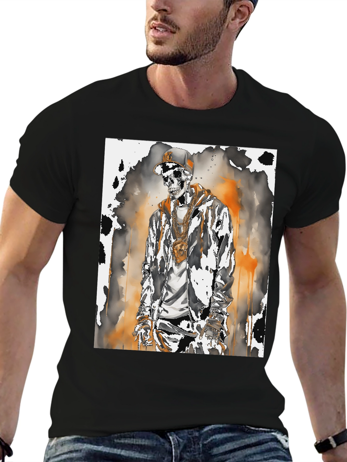 Urban Skeleton Graphic Tee - Street Style