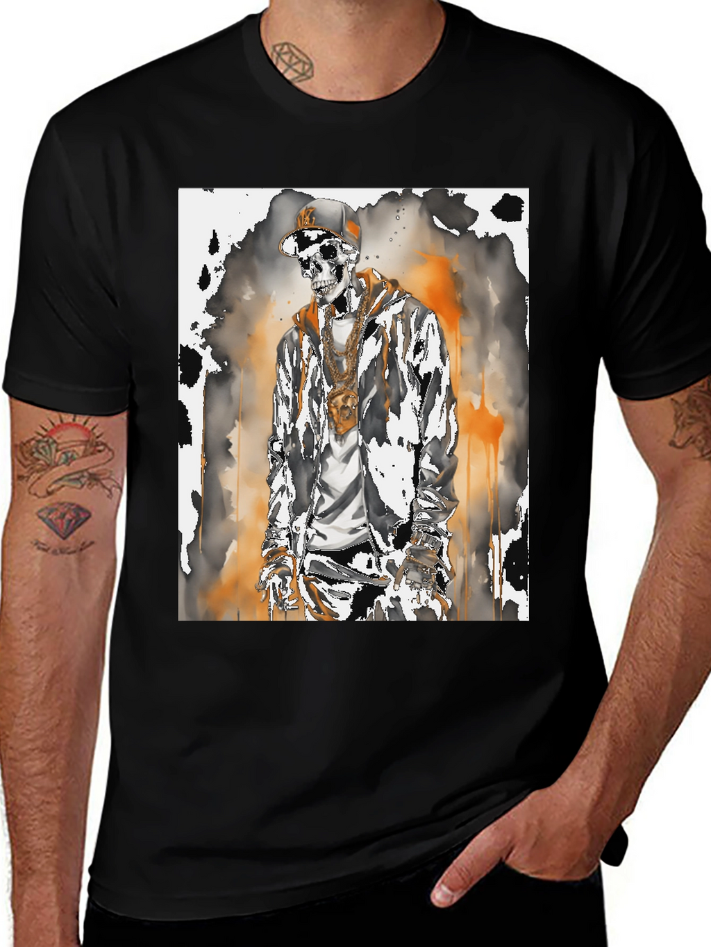 Urban Skeleton Graphic Tee - Street Style